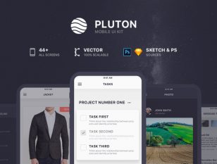 PLUTON app ui kit .sketch & psd素材下载