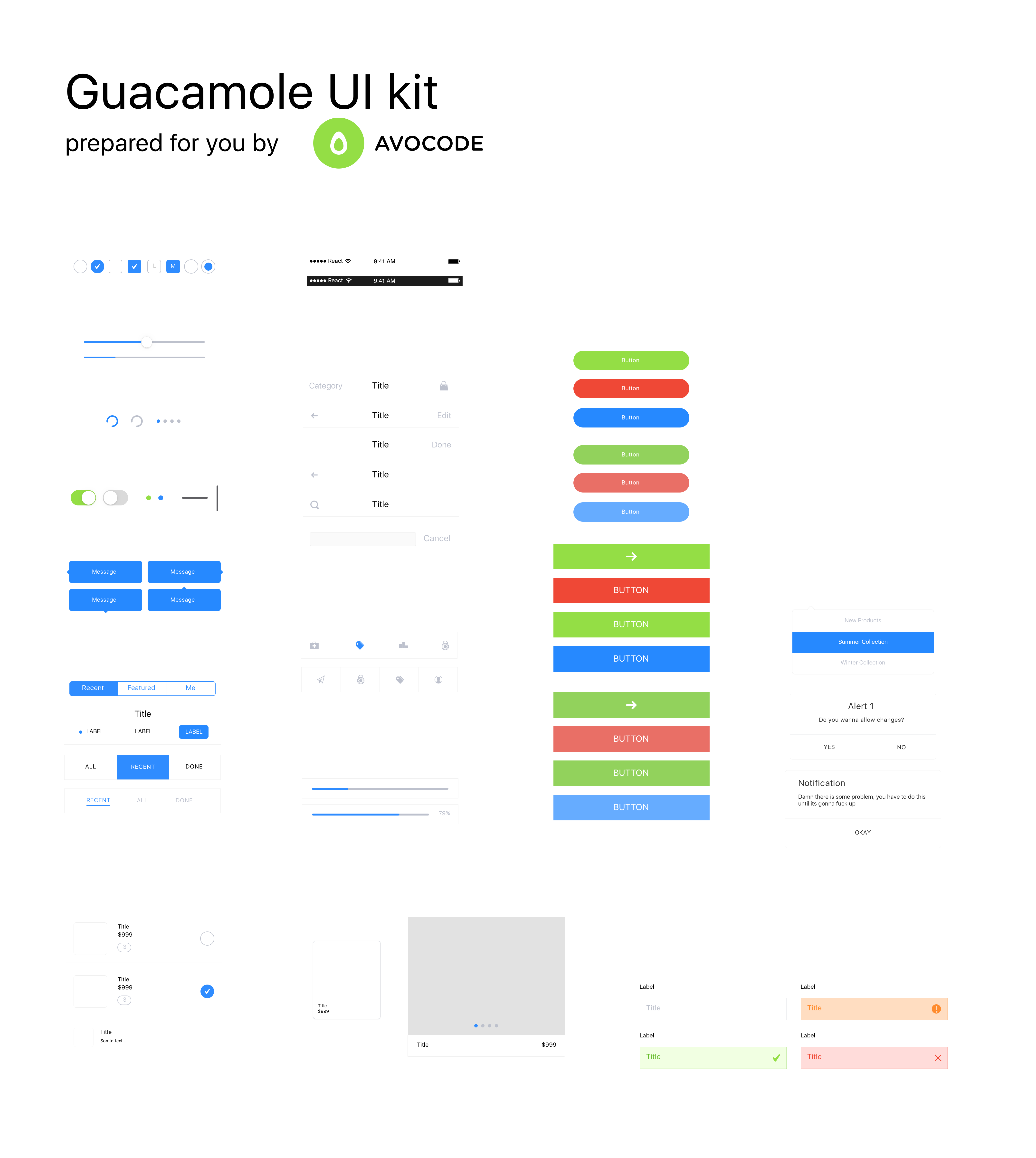 Mlito Avocode Ui Kit Sketch素材下载