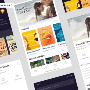 书籍app ui .sketch、psd & .xd下载