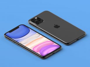 透视版iphone 11 pro mockup .psd素材下载